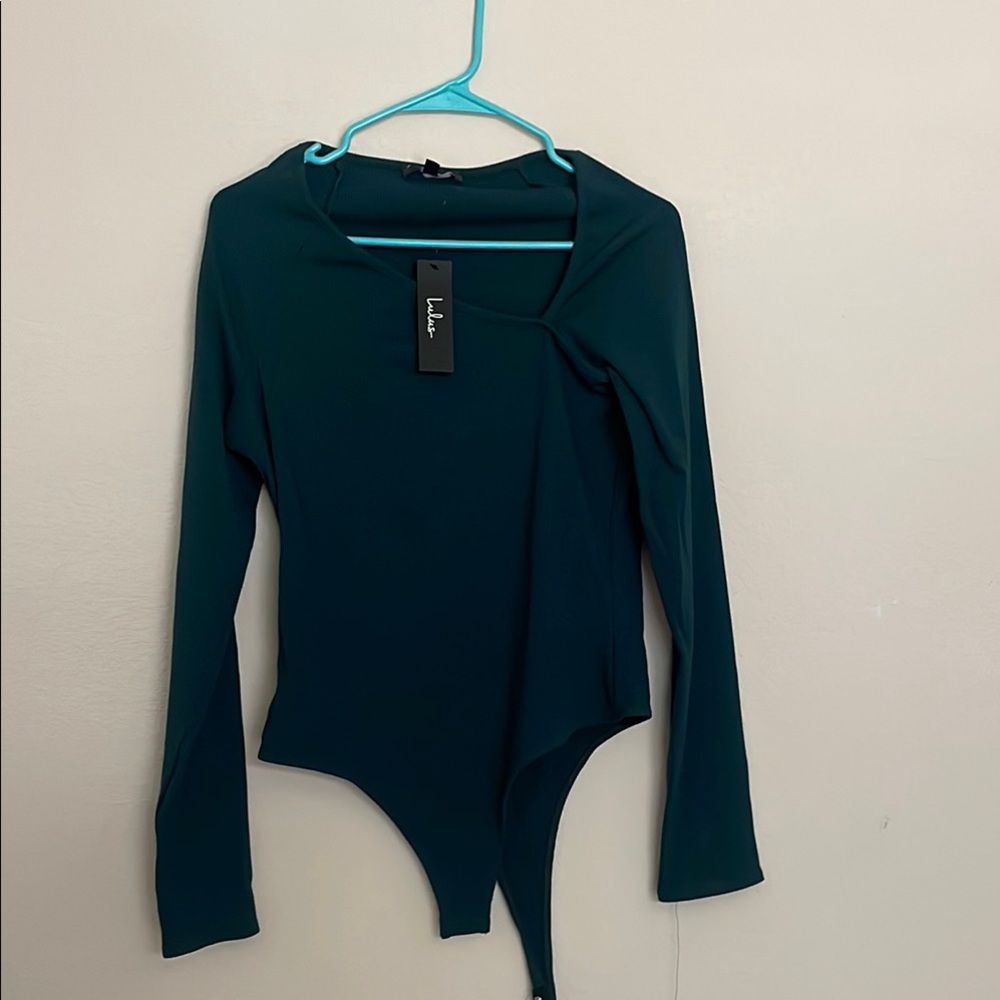 Green Ribbed Women's bodysuit - Picture 5 of 5